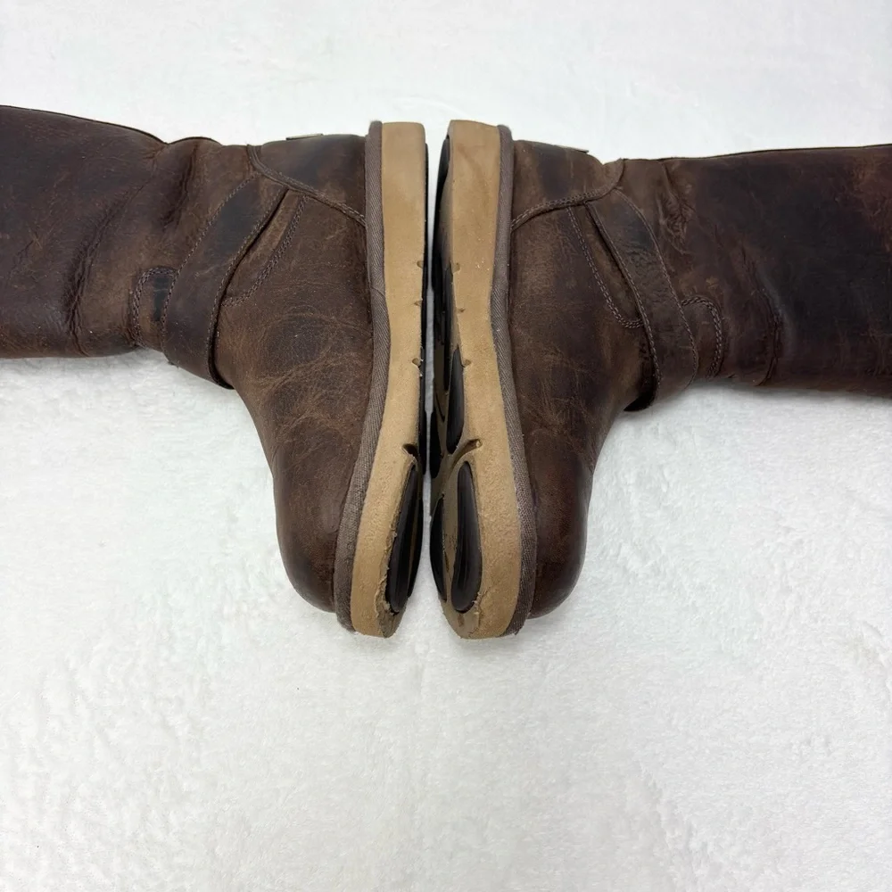 UGG Brown‎ Chocolate Leather Boots with Buckle Size 5